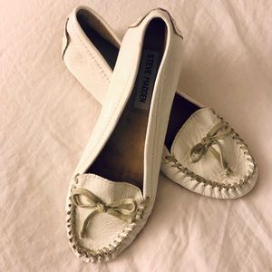 NWOT Steve Madden | White Leather Slip On Loafer